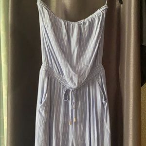 Baby blue stripped romper